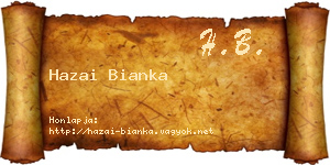 Hazai Bianka névjegykártya